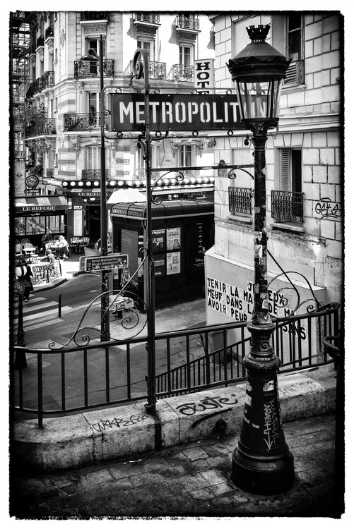 Art Photography Black Montmartre - Paris Metro