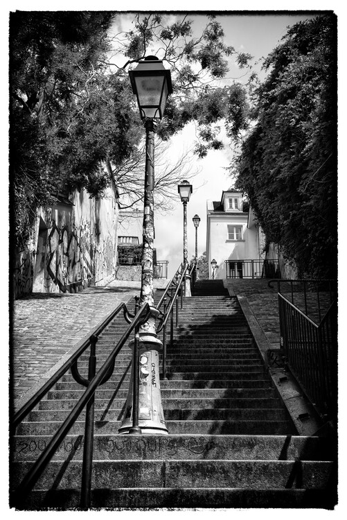 Arte Fotográfica Black Montmartre - Paris Stairs