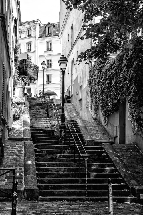 Canvas Print Black Montmartre - Paris Step by Step