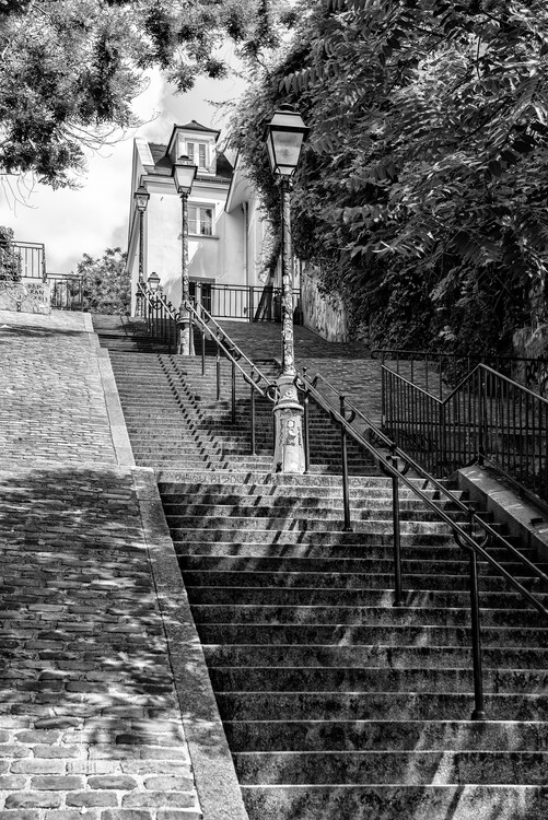 Arte Fotográfica Black Montmartre - Stairs Climb