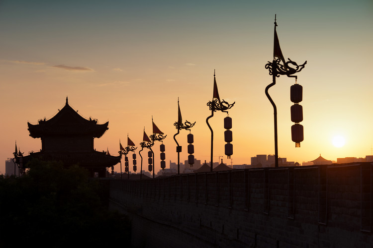 Valokuvataide China 10MKm2 Collection - Shadows of the City Walls at sunset