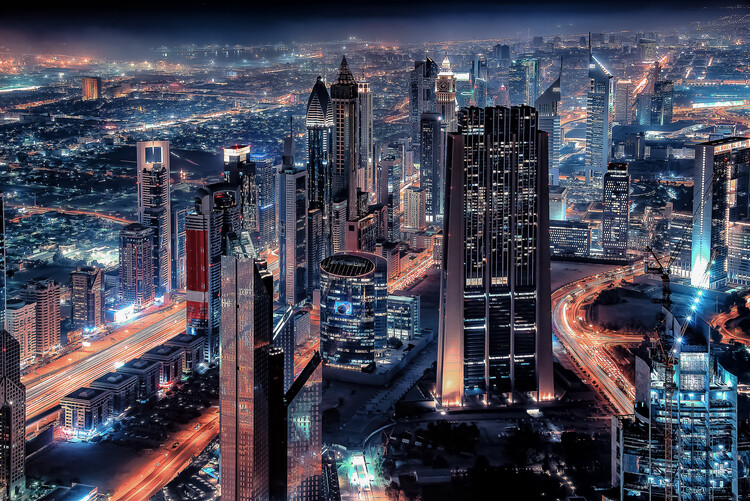 Valokuvatapetti Dubai By Night