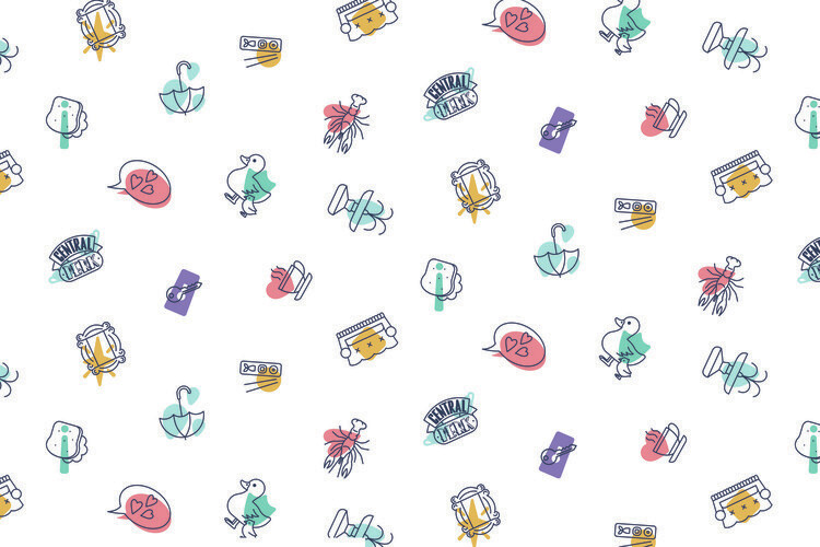Wallpaper Mural Friends - Icons