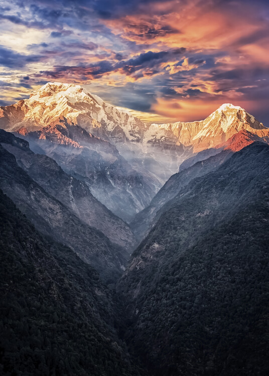 Canvas Print Himalayas Sunset