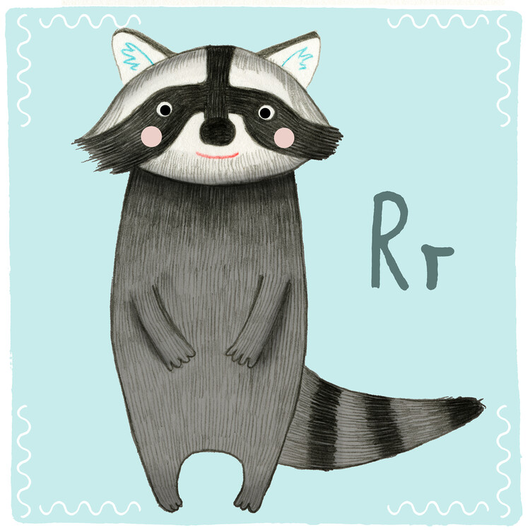 Wall Art Print Judith Loske Alphabet Racoon Europosters