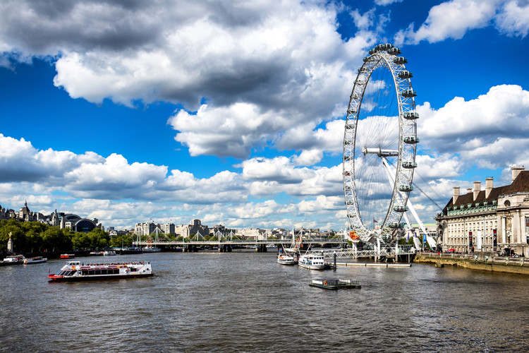 Art Photography Landscape of River Thames with London Eye