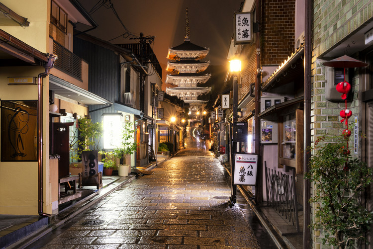 Taide valokuvaus Old Street of Kyoto