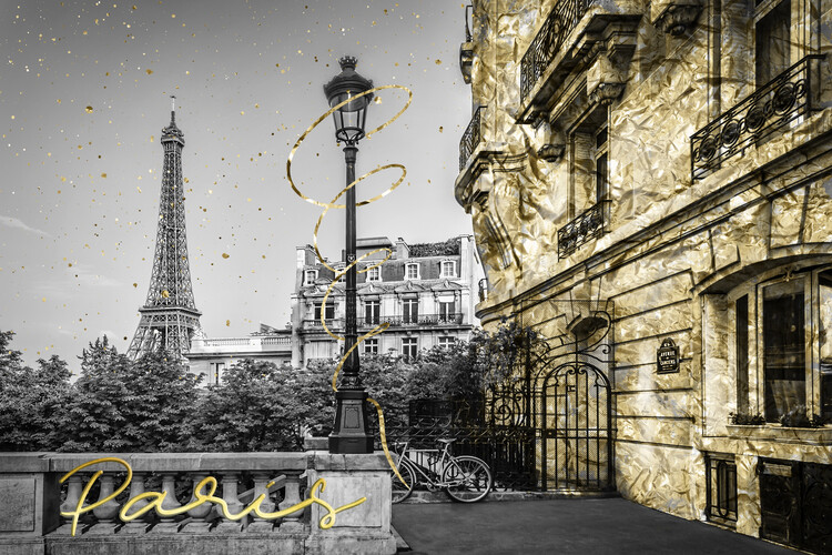 Valokuvatapetti Parisian Charm | golden