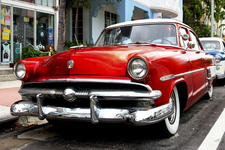 Canvas Print Red Classic Ford