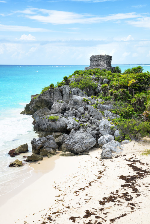 Canvas Print Tulum Ruins along Caribbean Coastline