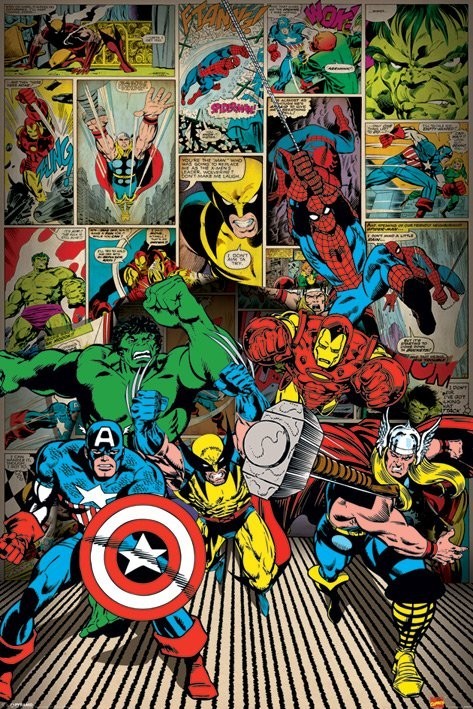 Poster print with frame MARVEL COMICS - here come | Europosters