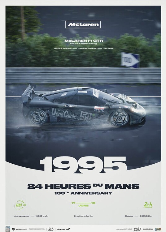 Εκτύπωση τέχνης McLaren F1 GTR - 24h Le Mans - 100th Anniversary - 1995
