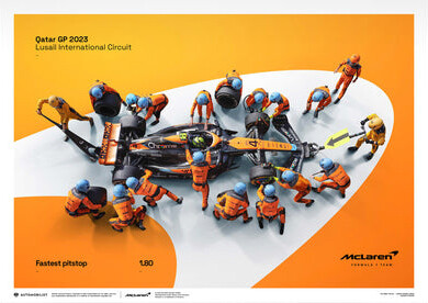 Art Print Mclaren Formula 1 Team - 1.80 - World Record Fastest Pit Stop - 2023