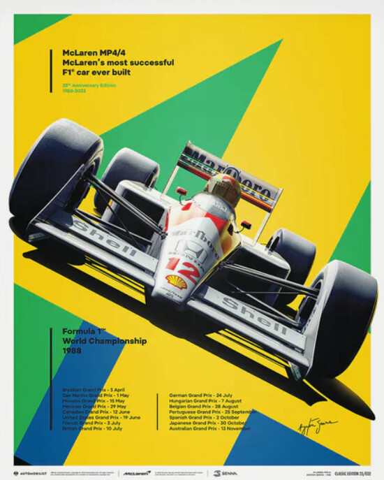 McLaren MP4/4 Ayrton Senna MP4/4 Poster