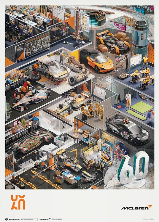 Art Print McLaren Racing - Season's Greetings - 60th Anniversary - 2023