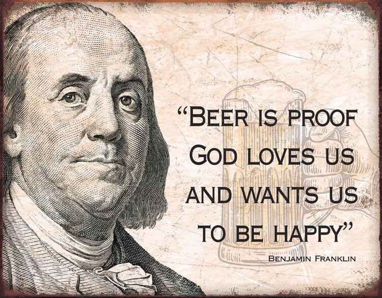 Metal sign Ben Franklin - Beer