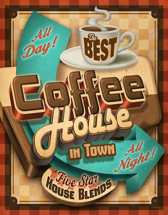 Metal sign Coffee House