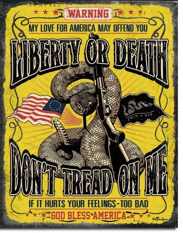 Metal sign Don't Tread On Me - Warning