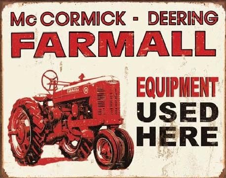 Metal sign FARMALL - equip used here