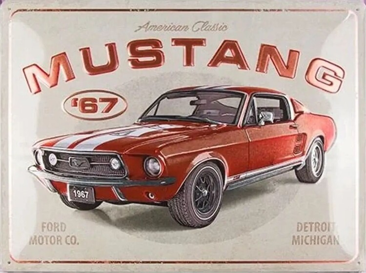 Ford - Mustang - GT 1967 | Collectible retro metal signs for your wall