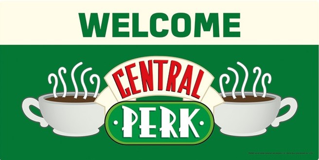 Friends metal sign, Central Perk, Office decor, Room decor, Friends  merchandise, friends tv show, Vintage metal sign, Retro metal sign for the  wall.