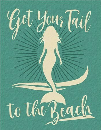 Metal sign Get Your Tail - Mermaid