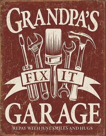 Metal sign Grandpa's Garage