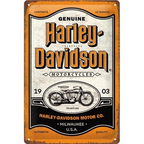 Metal sign Harley-Davidson - Genuine Motorcycles