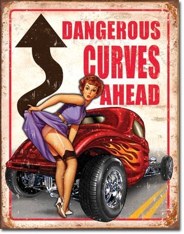 Metal sign LEGENDS - dangerous curves