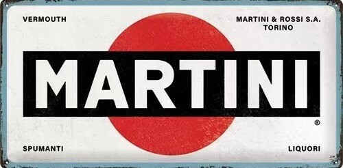Metal sign Martini Logo White