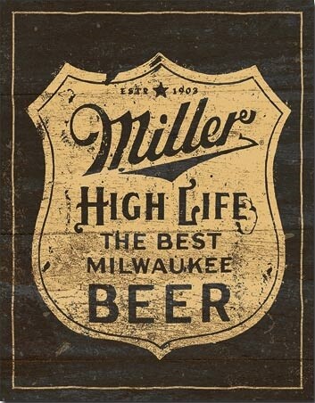Metal sign Miller - Vintage Shield