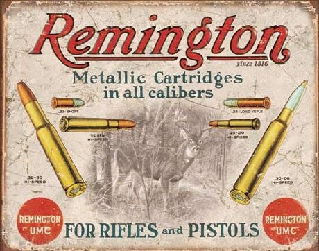 Metal sign REM - REMINGTON - For Rifles & Pistols