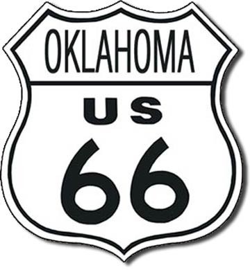 Porcelain Oklahoma US Route 66 Sign Vintage Style Highway Man Cave Enamel 