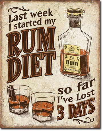 Metal sign Rum Diet