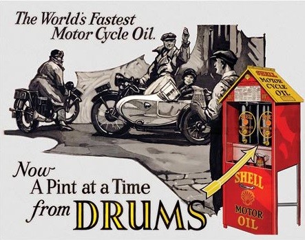Metal sign Shell - Motorcycle Oil