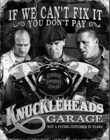 Metal sign Stooges - Garage