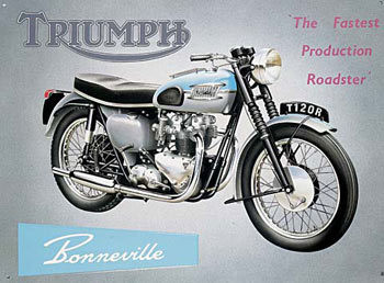 Triumph Bonneville t120c Motocicleta Esmaltada Metal sign.vintage Motocicleta. 