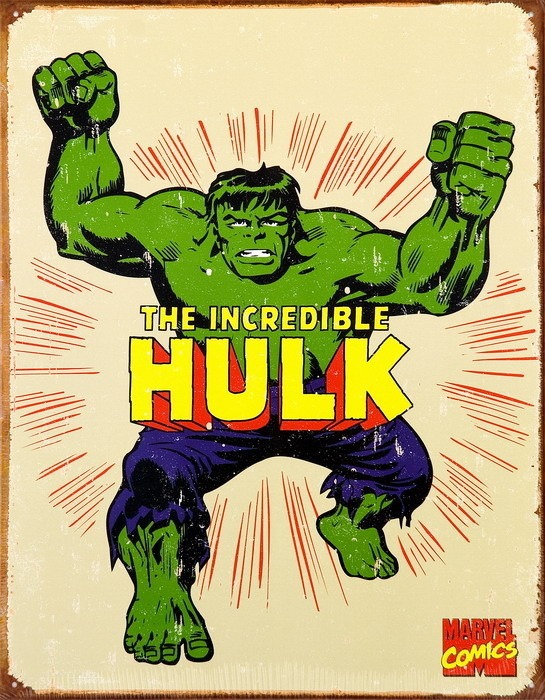 incredible Hulk  comics metal tin sign reproduction home kitchen wall art