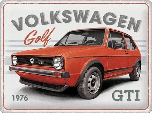 Metal sign Volkswagen VW - Golf GTI 1976