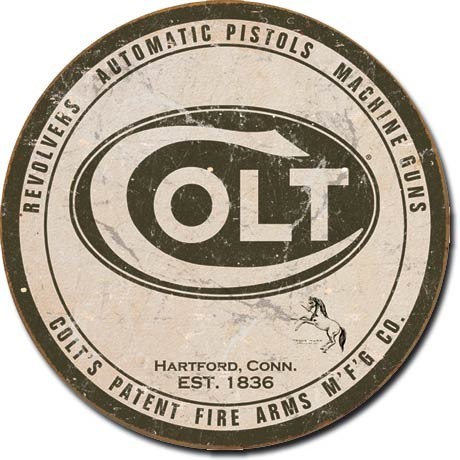 Metallikyltti COLT - round logo