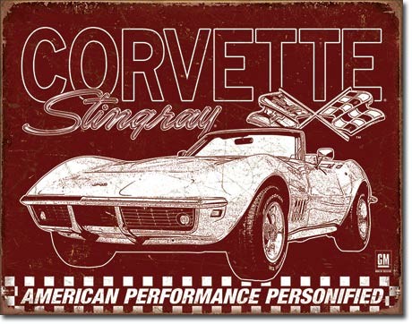 Metallikyltti Corvette - 69 StingRay