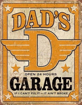 Metallikyltti Dad's Garage