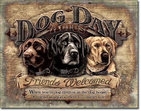 Metallikyltti DOG DAY ACRES FRIENDS WELCOMED