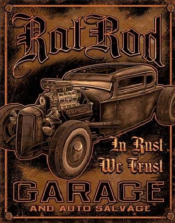 Metallikyltti GARAGE - Rat Rod