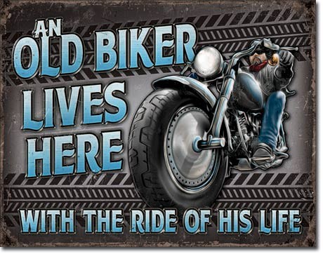 Metallikyltti Old Biker - Ride