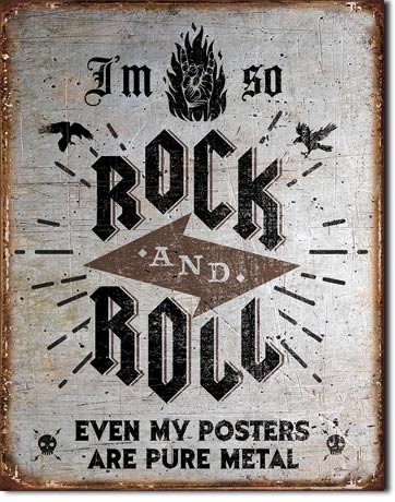 Metallikyltti Rock n Roll Posters