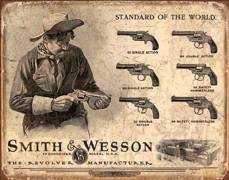 Metallikyltti S&W - SMITH & WESSON - Revolver Manufacturer