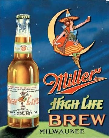 Metalllilaatta MILLER HIGH LIFE BREW