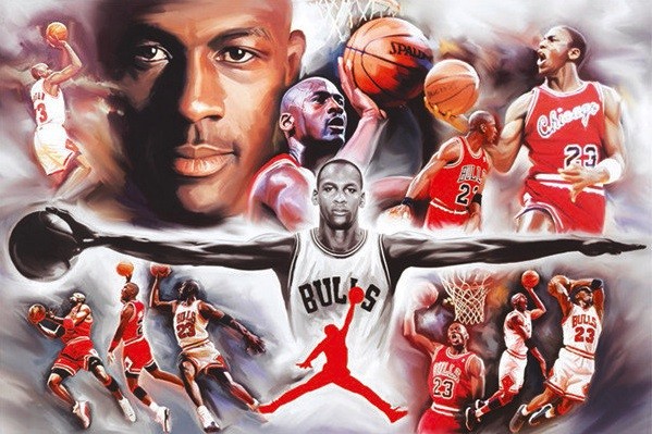 Pôster, quadro com moldura Michael Jordan - collage | Europosters