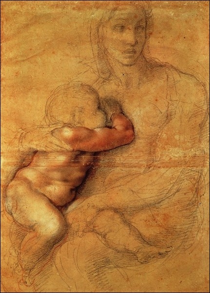Art Print Michelangelo - Madonna Col Bambino